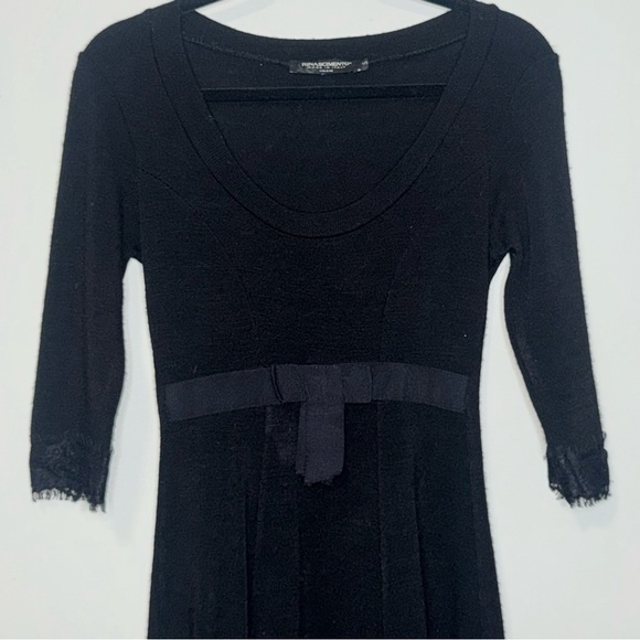 Rinascimento Black Long Sleeve Dress with Lace Hem - Picture 5 of 7